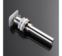 Durovin Bathrooms Push Pop Up Basin Waste Plug - Unslotted Suitable For Sink Without Overflow - Rising Square Ceramic Push Button