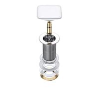 Durovin Bathrooms Push Pop Up Basin Waste Plug - Unslotted Suitable for Sink Without Overflow - Rising Square Ceramic Push Button (HY PU06)