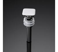 Durovin Bathrooms Push Pop Up Sink Waste Plug - Slotted Suitable For Basin With Overflow - Rising Square Ceramic Push Button