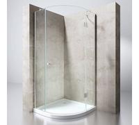 Durovin Bathrooms Quadrant Frameless Shower Enclosure 800 X 800mm - Hinged Door Corner Entry - 8mm Safety Clear Glass