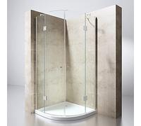 Durovin Bathrooms Quadrant Shower Enclosure, Double Hinged Door, 8mm Safety Glass (1000 x 1000mm)