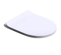 Durovin Bathrooms Soft Close Toilet Seat - D Shape Slim Design - One Touch Button Quick Release - 360 x 470 x 25mm (WxDxH)