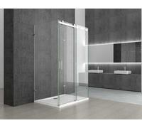 Durovin Bathrooms U Shape Framless Shower Enclosure - Sliding Door & 2X Side Screen - 8mm Safety Clear Glass (1250 X 750mm)