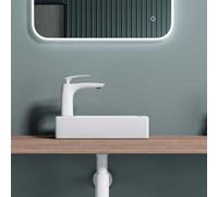 Durovin Bathrooms Wall Mounted/countertop Small Cloakroom Basin - Left Hand Faucet Hole- 370 X 180 X 90mm (Wxdxh)