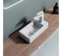 Durovin Bathrooms Wall Mounted/countertop Small Cloakroom Basin - Right Hand Tap Hole- 370 X 180 X 90mm (Wxdxh)