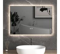 Durovin Bathrooms Wall Mounted Illuminated Led Bathroom Rectangular Mirror Touch Sensitive Switch And Anti Fog 400 X 600mm