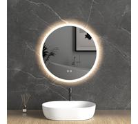Durovin Bathrooms Wall Mounted Illuminated Led Bathroom Round Mirror Touch Sensitive Switch And Anti Fog 500 X 500mm
