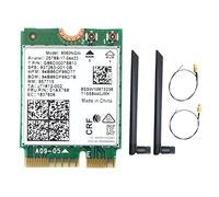 Durratou 9560NGW WiFi Card+2XAntenna 1730Mbps Wireless AC 9560 2.4G+5G BT 5.0 802.11Ac M.2 CNVI 9560NGW WiFi Card Adapter Wireless Adapter