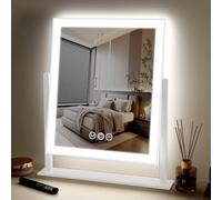 Lighted Hollywood Vanity Makeup Mirror with Smart Touch Control 3-Gear Dimable Light 360°Rotation (12in. White)