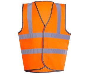 DURUS WORKWEAR Kids Hi Vis Waistcoat Multi-Pack - Unisex Safety Vest for Children Age 4-13, 2 Band & Brace, Reflective Strips, Washable, Velcro Fastening - School, Cycling, Walking