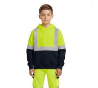 DURUS WORKWEAR Kids Two-Tone Hi-Vis Hoodie - High Visibility Safety Hoodie with Reflective Tape, Soft Polyester & Kangaroo Pocket
