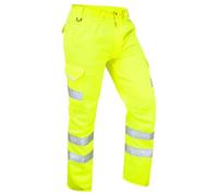 DURUS WORKWEAR Workwear Hi Vis Visibility Polycotton Cargo Work Trousers | Plain & 2Tone Safety Pants - Short Regular & Tall Leg Length Options Yellow