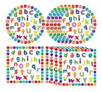 DURYGEN 40PCS Alphabet Number Party Supplies Rainbow Alphabet Disposable Party Decor Included Alphabet Plates Napkins Back to School Decorations for Baby Shower Kids Birthday Alphabet Number Games