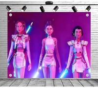 DUS Demon Hunters Backdrop | 5x4ft Cyber Style Girls Background Decoration Banner for Sci - Fi Themed Parties Animated Film Events