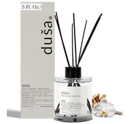 Duša - Santal Scent Reed Diffuser 5 Fl.Oz. Glass Bottle with an Elegant Design and Black Reeds | Concentrated Formula Made with a Blend of Elegant and Sophisticated fragrances | Reed Diffuser Sticks