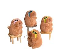 Dusarls Cute Sunglasses Capybara Plush Keychain, Capybara Plush Keychain, Stuffed Animals Pendant for Backpack Car Key Accessories