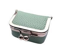 Dusarls Retro Change Purse, Leather Mini Coin Purse, Small Diamond Ring Jewelry Bag, Casual Style Kiss Lock Coin Wallet for Women