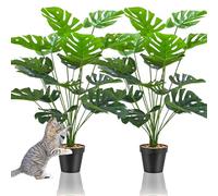Duscdesp 2PCS Large Artificial Monstera Tree - Indoor/Outdoor Fake Palm Plants in Pot, Tall Faux Plants for Home, Garden, Office Decor