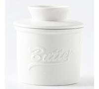 Duscdesp Butter Dish with Lid,Butter Dish with Lid Ceramic,Butter Crock for Spreadable Butter French Butter Dish Suitable for Home (White & 10CM)