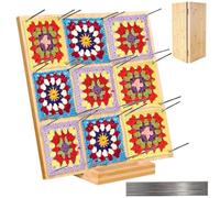 Duscdesp Crochet Blocking Board and 20 Pins,13 inch Granny Square Blocking Board for Crochet and Knitting,Wooden Crochet Blocking Mats,Crochet Accessories for Gifts