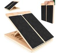 Duscdesp Wooden Balance Board,Portable Slant Board,Adjustable Calf Stretcher for Knees,Heel,Ankle,Professional Squat Wedge for Home,Gym,Office(Slant Board)