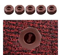 DUSCOKE 5PCS Car Floor Mat Clips, Auto Interior Floor Safety Fastener Car Carpet Fixing Clips, Double Layer Twist-Lock Hook Auto Floor Mat Retainer, Universal Vehicle Foot Pad Buckle Set (Brown)