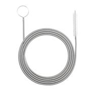 DUSCOKE 61 Inch Flexible Long Drain Brush, Nylon Stainless Steel Flexible Feeding Tube Cleaning Brush, Elastic Slim Hose Pipe Brushes Auto Sunroof Drain Hole Cleaning Tool for Car Home Fridge (White)