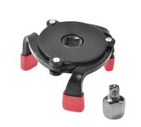 DUSCOKE Universal Oil Filter Wrench Tool - Adjustable 3 Jaw Oil Filter Removal Tool with 1/2'' Adapter 3/8'' Square Drive Socket - Heavy Duty One Way Change Tool Set for 2-3/8" to 3-7/8" Filters