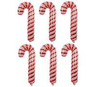 Dusenly 6pcs Christmas Candy Cane Foil Balloons Large Christmas Cane Balloon for Christmas Party Home Decorations