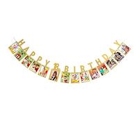 Dusenly Gold Happy 18th Birthday Photo Banner Photo Props Bunting Garland for 18th Birthday Party Decorations