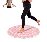 Duseu Large 28.35'' Jogging in Place Mat for Indoor Running, Soft Silicone Pad for Home Exercise, Non-Slip Mat with Acupressure Massage Nodes (Pink)