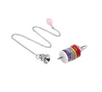 DUSHIABU 7 Chakras Pendant Pendulum for Divination Dowsing Original Natural Stone Crystal Quartz Healing Meditation Scrying Pendulos