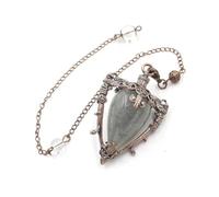 DUSHIABU Big Natural Stone Pendant Crystal Pendulums Divination Black Obsidian Amethysts Lapis Pink Quartz Reiki Spiritual Pendulo(Labradorite 2)