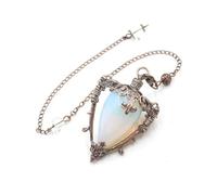 DUSHIABU Big Natural Stone Pendant Crystal Pendulums Divination Black Obsidian Amethysts Lapis Pink Quartz Reiki Spiritual Pendulo(Opal 2)