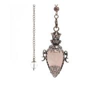 DUSHIABU Big Natural Stone Pendant Crystal Pendulums Divination Black Obsidian Amethysts Lapis Pink Quartz Reiki Spiritual Pendulo(Rose Quartz 1)