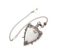 DUSHIABU Big Natural Stone Pendant Crystal Pendulums Divination Black Obsidian Amethysts Lapis Pink Quartz Reiki Spiritual Pendulo(Rock Crystal 2)