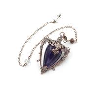 DUSHIABU Big Natural Stone Pendant Crystal Pendulums Divination Black Obsidian Amethysts Lapis Pink Quartz Reiki Spiritual Pendulo(Amethyst 2)