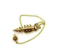 DUSHIABU Bronze Metal Copper Spiritual Point Pendulum for Divination Healing Dowsing Wicca Balancing Pointed Cone Pendant(Coppery 8)