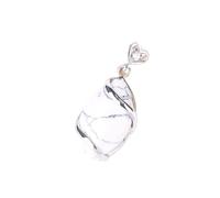 DUSHIABU Classic Horse Eye Shaped Pendant Natural Stones Pendulum Silver-Color Pendants for Necklaces Women Men Fashion Jewelry(White Turquoise)