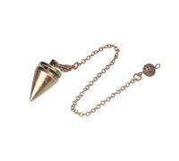 DUSHIABU Cone Copper Brass Metal Pendant Pendulum for Divination Dowsing Reiki Healing Egyptian Isis Pendulos(Light Yellow Color)
