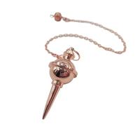 DUSHIABU Cone Real Copper Metal Pendulum for Dowsing Divination Energy Healing Antique Pendant Pendulums Biogeometry Scrying Pendulo(Rose Gold)