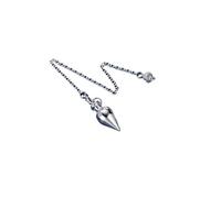 DUSHIABU Copper Metal Dowsing Pendulum Pendanta Energy Pendulums for Divination Wicca Healing Pointed Reiki Spiritual Pendulo(Silver)