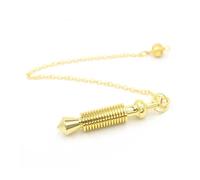 DUSHIABU Copper Metal Pendulums for Dowsing Divination 16 Ring Spiral Pointed Pendant Pendulum Healing Scrying Brass Pendulos(Gold)
