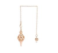 DUSHIABU Copper Pendant Metal Pendulum for Dowsing Divination Scrying Meditation Chi Balancing Body Healing Chakra Spiritual Pendulo(Rose Gold Color)