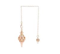 DUSHIABU Copper Pendant Metal Pendulum for Dowsing Divination Scrying Meditation Chi Balancing Body Healing Chakra Spiritual Pendulo(Rose Gold Color)