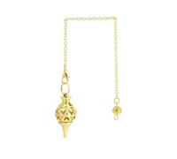 DUSHIABU Copper Pendant Metal Pendulum for Dowsing Divination Scrying Meditation Chi Balancing Body Healing Chakra Spiritual Pendulo(Gold)