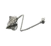 DUSHIABU Creative Metal Spirit Pendulum Spiral Cone Necklace Meditation Healing Ornament Antique Copper Gravity Concentration Tool(Silver)