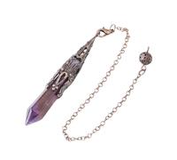 DUSHIABU Crystal Pendulum for Divination Dowsing Gem Stone Pendant Antique Bronze Quartz Divinatory Pendulums Pendulo Pendules(Amethyst)