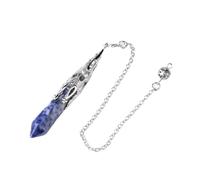 DUSHIABU Crystal Pendulum for Divination Dowsing Gem Stone Pendant Antique Bronze Quartz Divinatory Pendulums Pendulo Pendules(Sodalite 1)