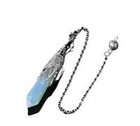 DUSHIABU Crystal Pendulum for Divination Dowsing Gem Stone Pendant Antique Bronze Quartz Divinatory Pendulums Pendulo Pendules(Opal 1)